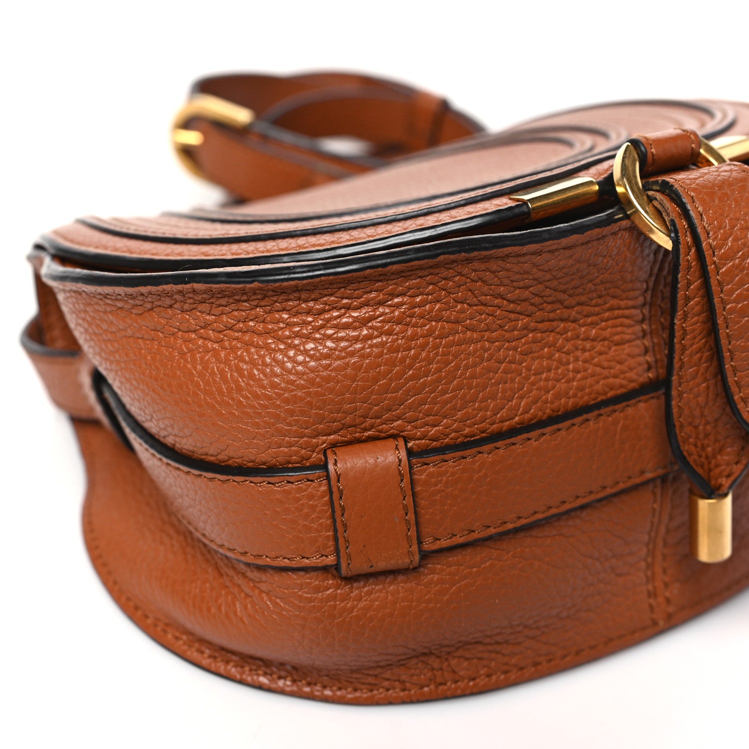 Chloe Grained Calfskin Small Marcie Saddle Bag Tan 10 of 12