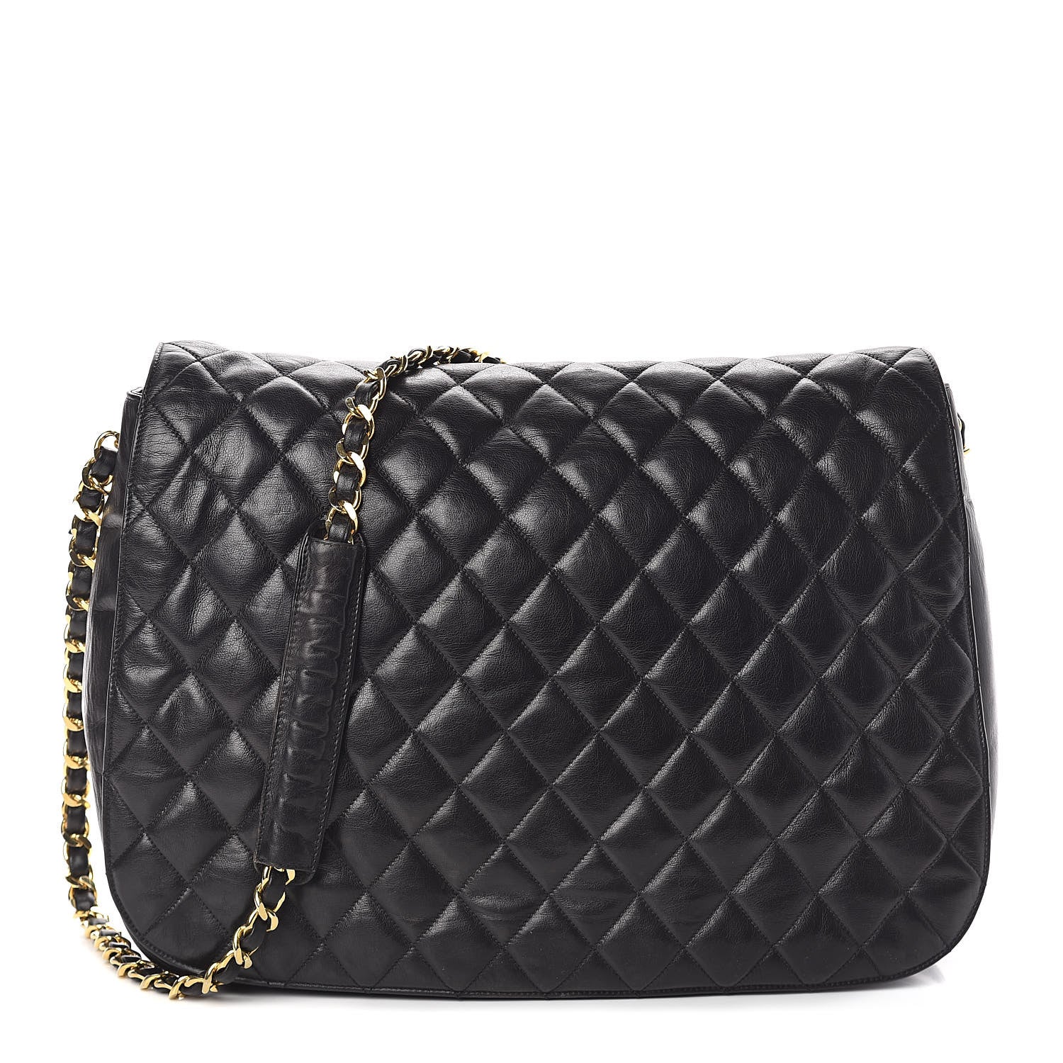 Chanel Lambskin Quilted Large Shoulder Flap Bag Black 1 of 11