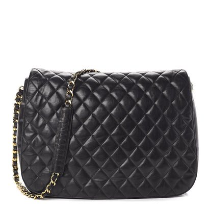 Chanel Lambskin Quilted Large Shoulder Flap Bag Black 1 of 11