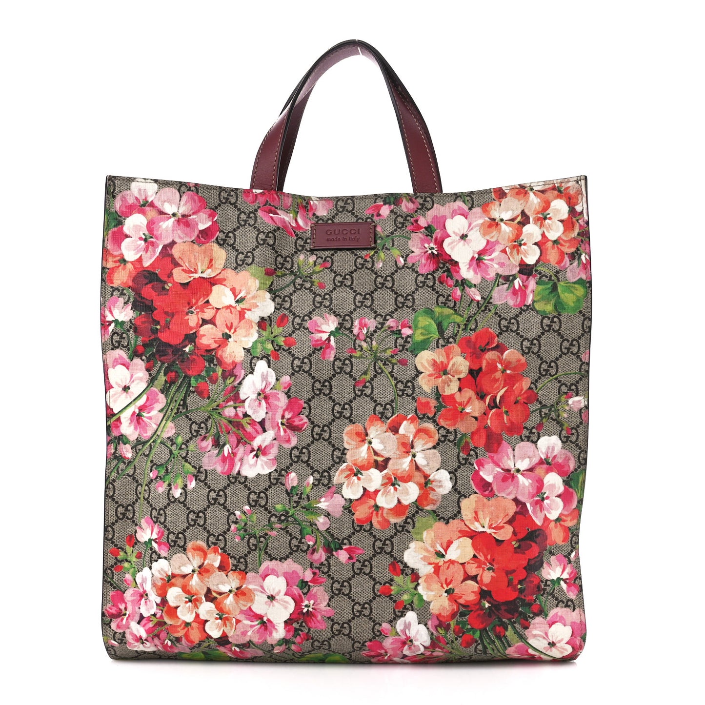 Soft GG Supreme Monogram Blooms Vertical Tote Beige Multicolor Dry Rose