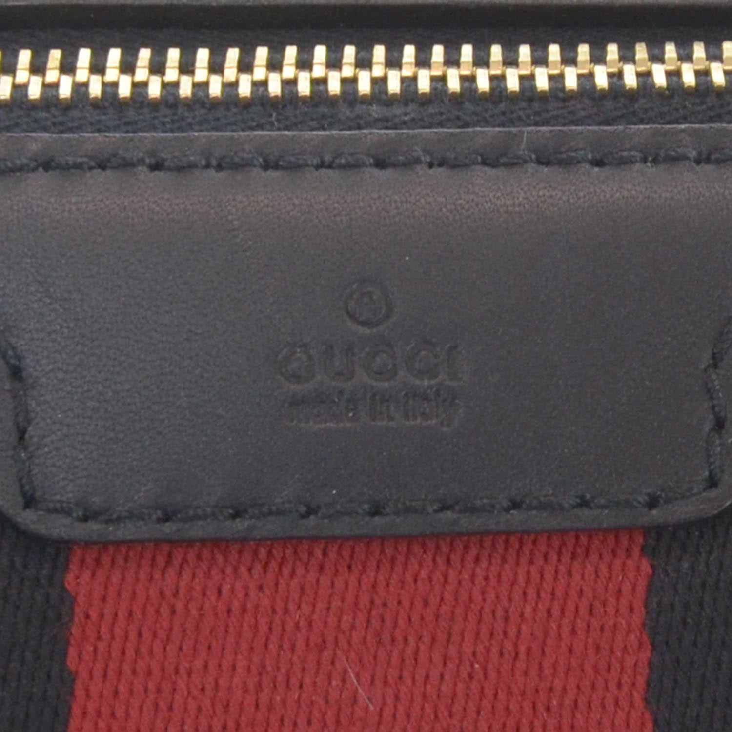 Gucci Monogram Selleria Calfskin Vintage Web Medium Boston Beige Blue 5 of 9