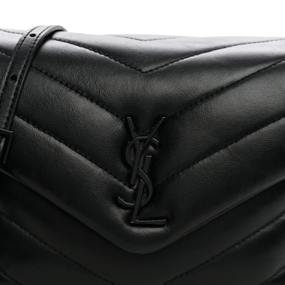 Saint Laurent Calfskin Y Quilted Monogram Monochrome Toy Loulou Crossbody Bag Black 6 of 8