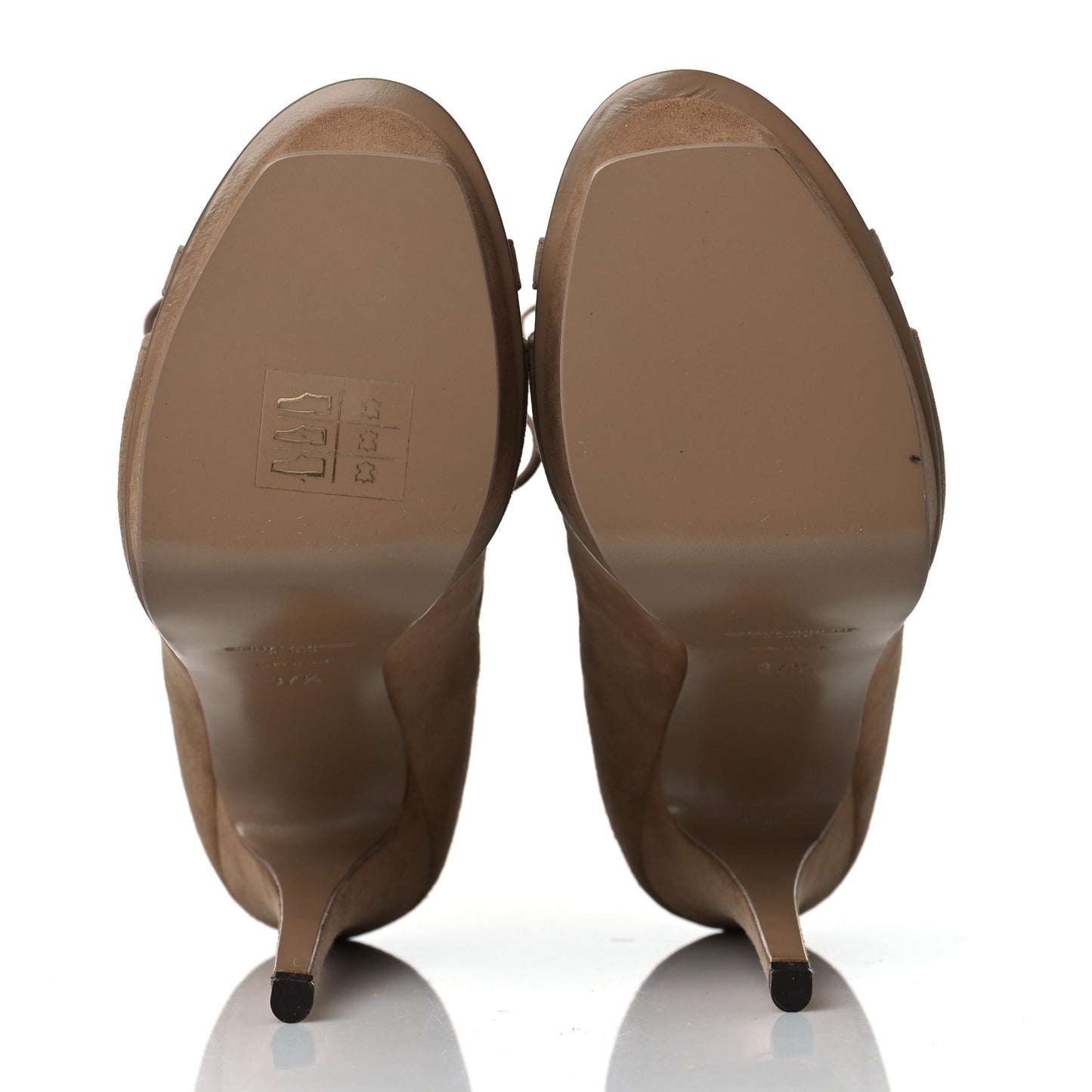 Kid Scamosciato Tribute 105 Lace Up Platform Sandals 37.5 Beige