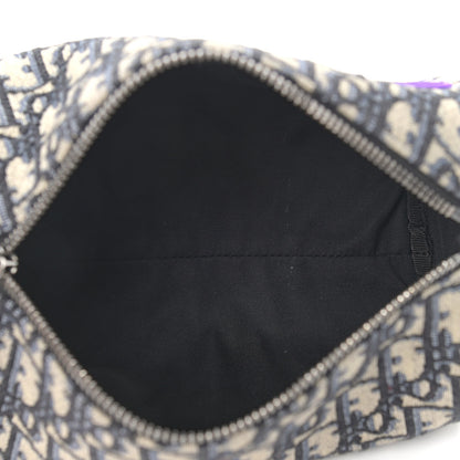 Christian Dior X KENNY SCHARF Oblique Canvas Embroidered Patches Roller Messenger Bag Charcoal 5 of 8