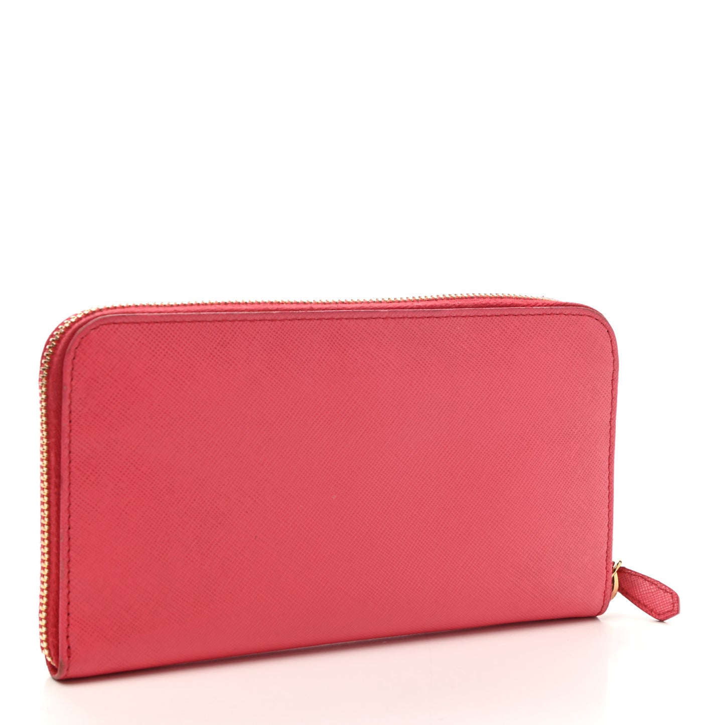 Saffiano Metal Zip Wallet Fragola