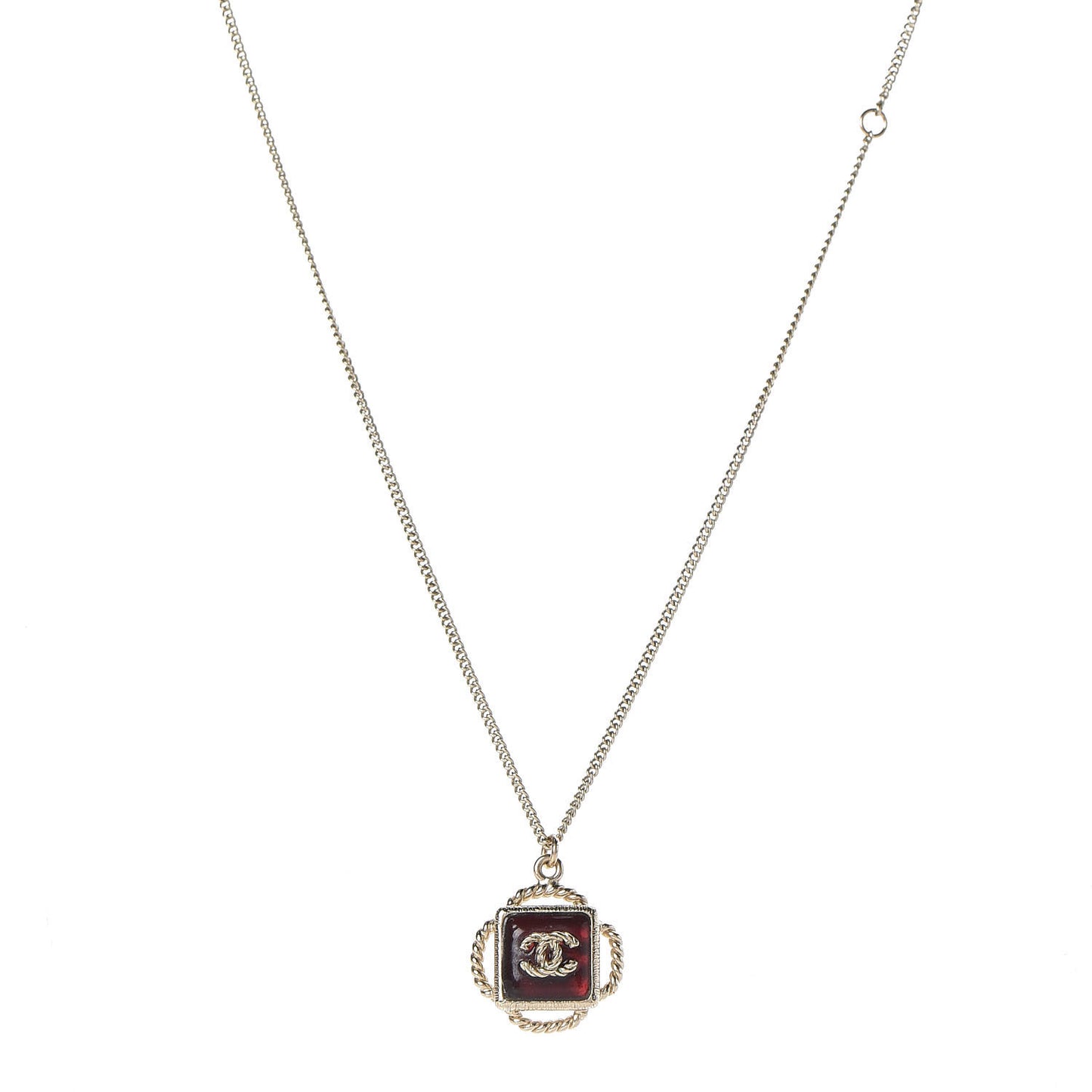 Resin CC Necklace Gold Red