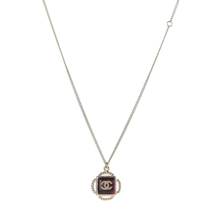 Chanel Resin CC Necklace Gold Red 1 of 4