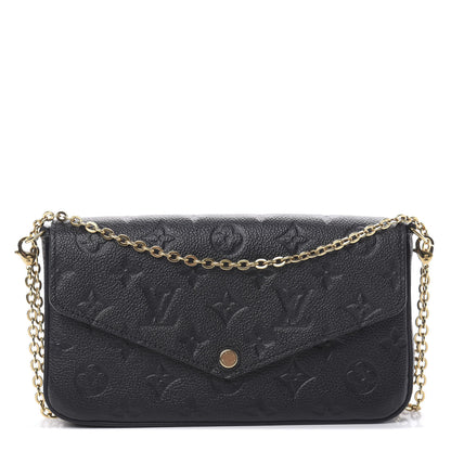 Louis Vuitton Empreinte Pochette Felicie Chain Wallet Black 1 of 11
