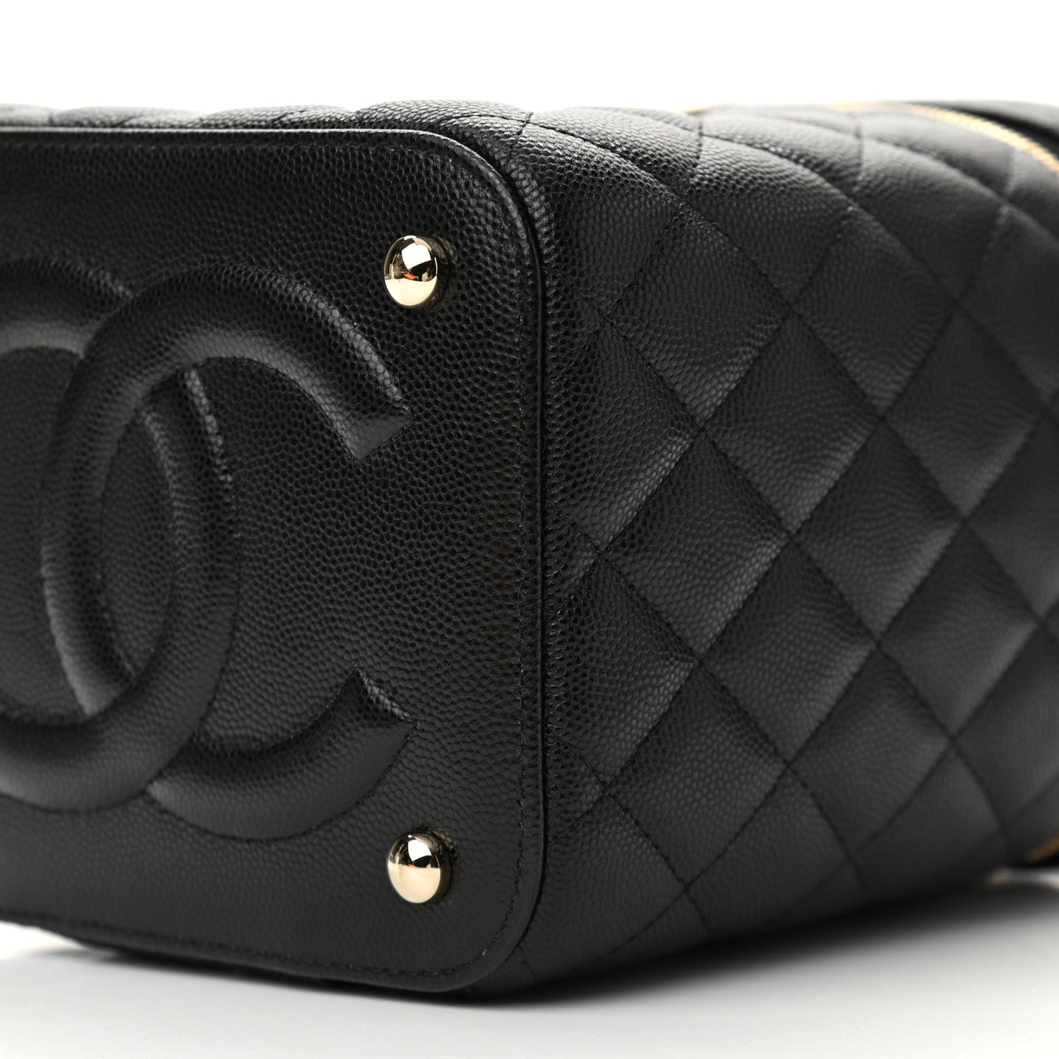 Chanel Caviar Quilted Small Top Handle Vanity Case With Chain Black 9 of 10
