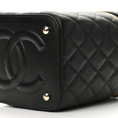 Chanel Caviar Quilted Small Top Handle Vanity Case With Chain Black 9 of 10