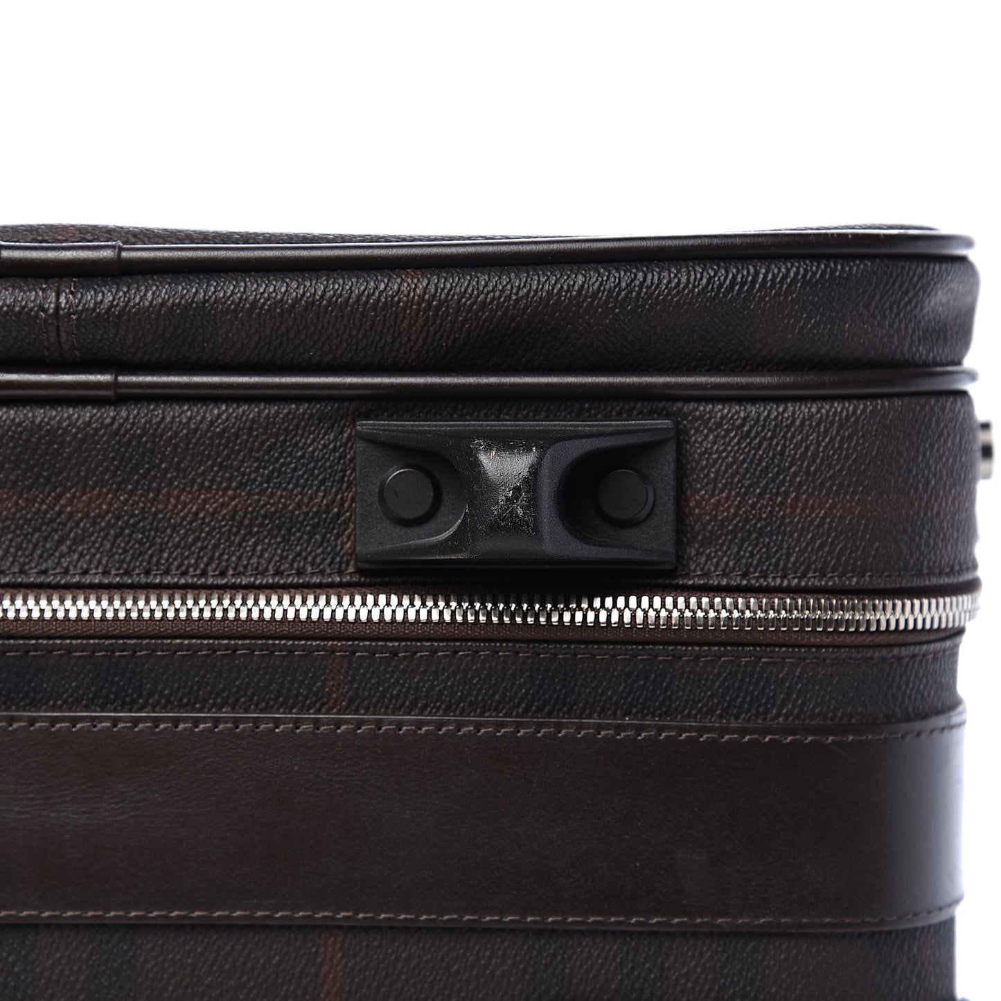 Smoked Haymarket Check Carry-On Suitcase Chocolate