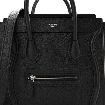Celine Drummed Calfskin Nano Luggage Black 9 of 11