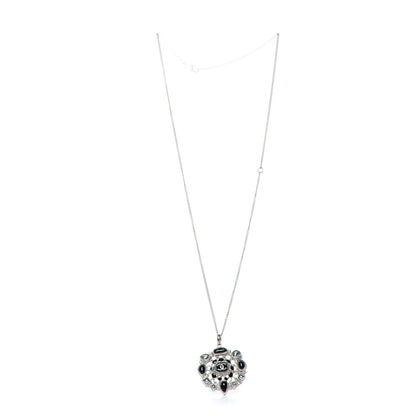 Chanel Enamel Gripoix CC Necklace Black Silver 4 of 5