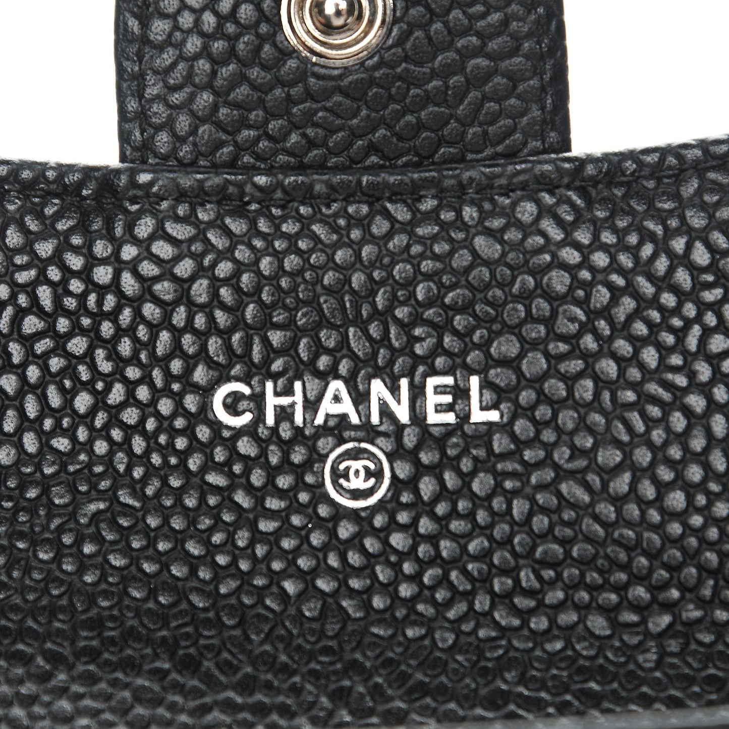 Caviar Quilted Flap Card Holder Black