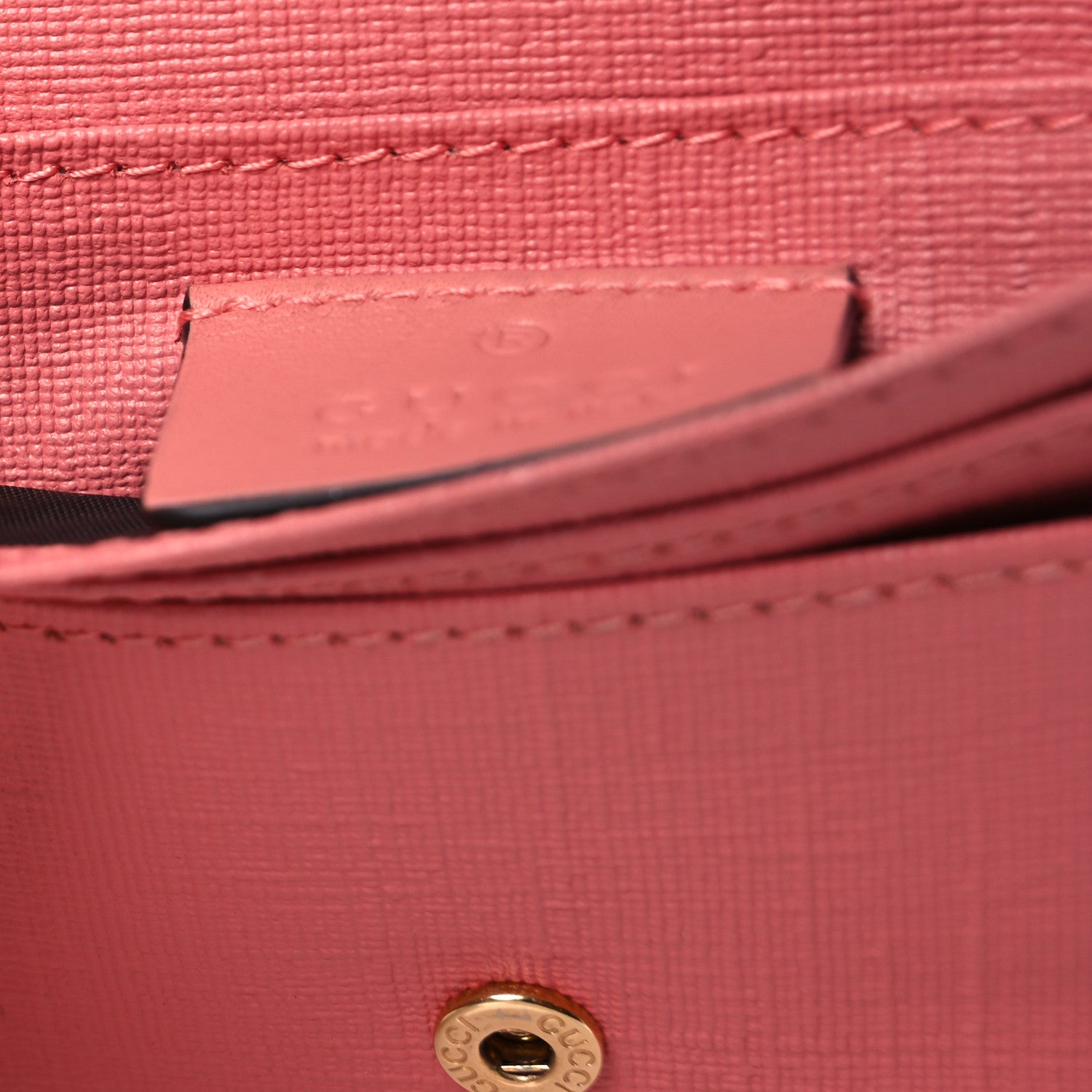 Gucci GG Supreme Monogram Face Embroidered Card Case Wallet Pink 8 of 8