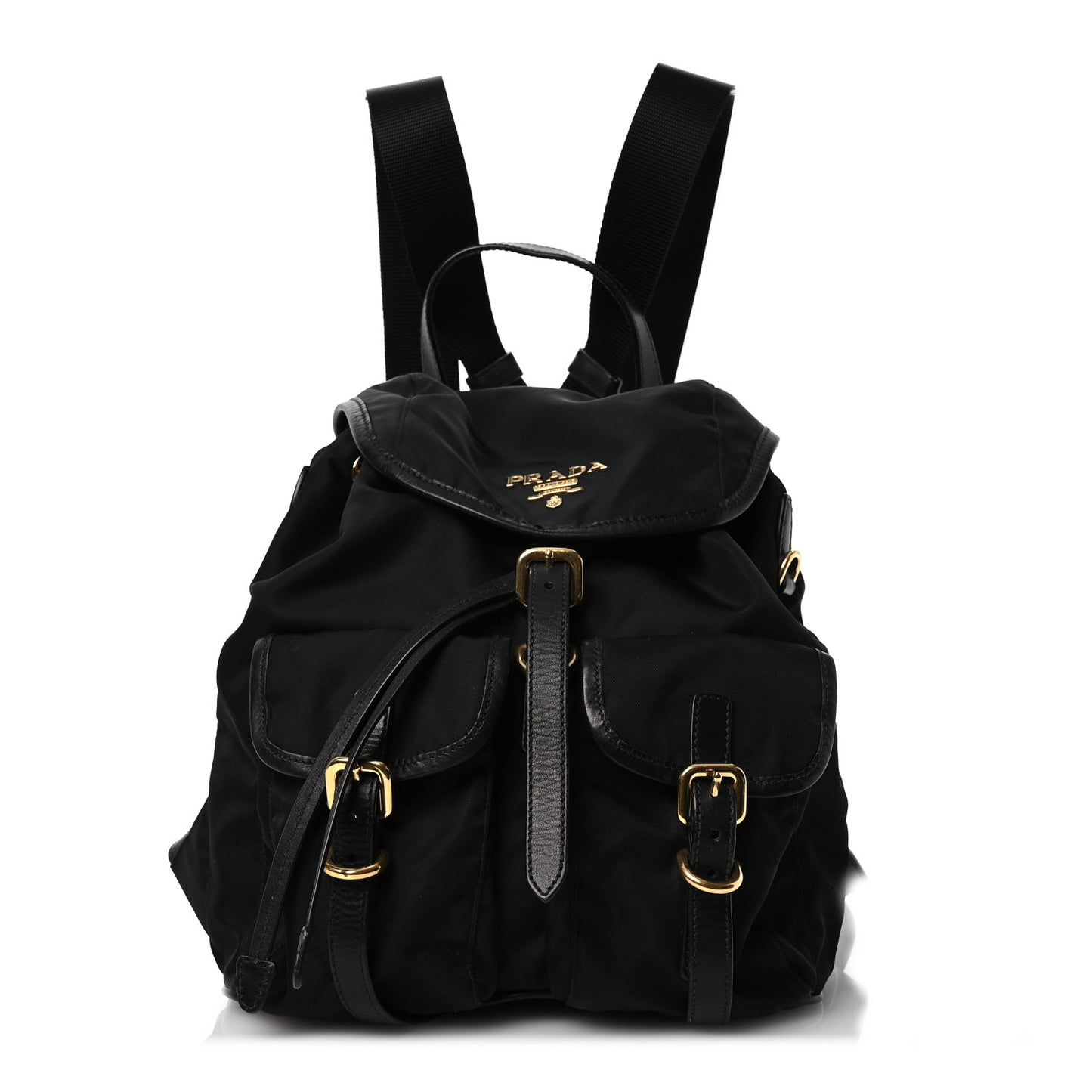 Tessuto Nylon Soft Calfskin Backpack Black