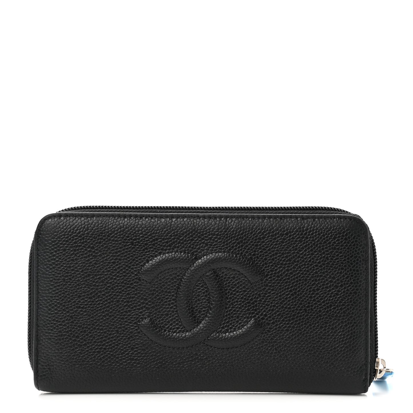 Caviar Large Timeless CC Zip Around Wallet Black