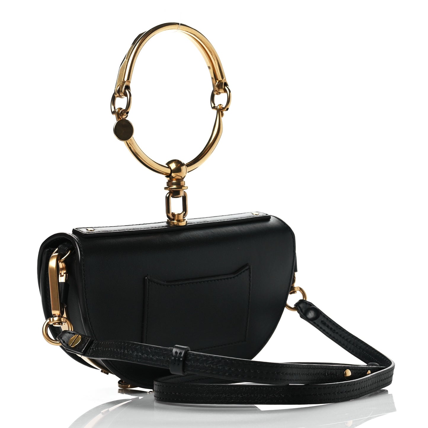 Calfskin Small Nile Bracelet Minaudiere Bag Black