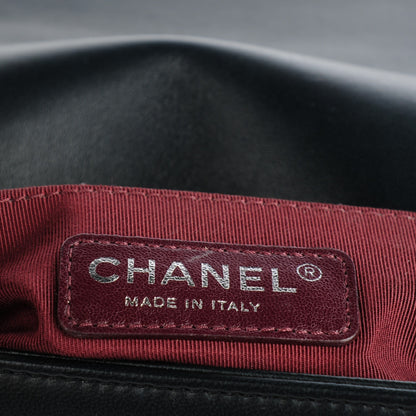 Chanel Wrinkled Lambskin Chevron Quilted Medium Boy Flap Navy 7 of 8