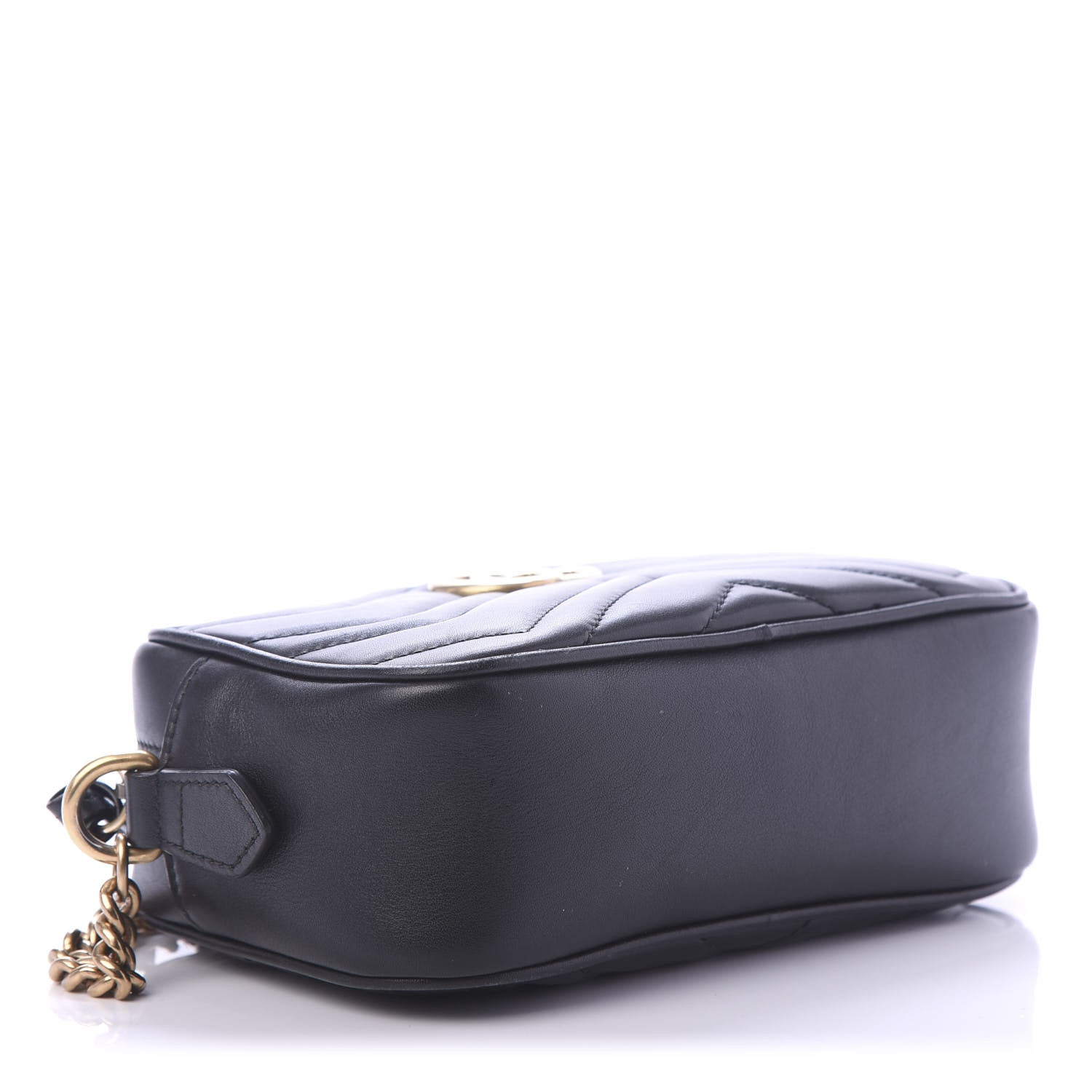 Gucci Calfskin Matelasse Mini GG Marmont Chain Shoulder Bag Black 4 of 10