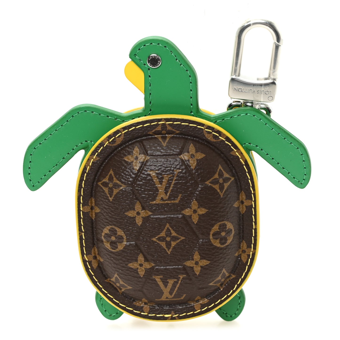 Monogram Calfskin LV Turtle Pouch Bag Charm Brown