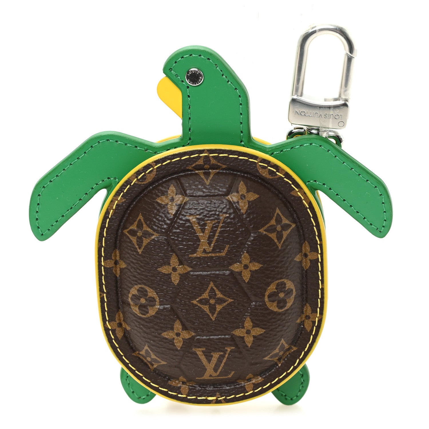 Louis Vuitton Monogram Calfskin LV Turtle Pouch Bag Charm Brown 1 of 6