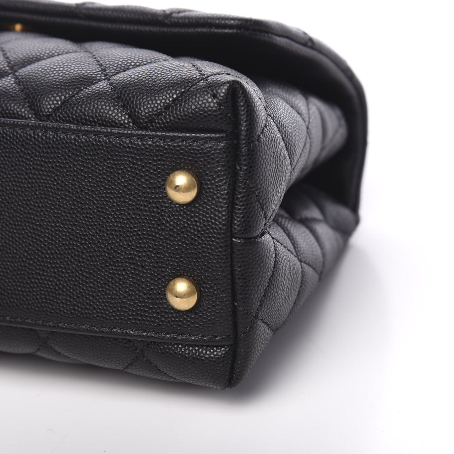 Caviar Quilted Mini Coco Handle Flap Black