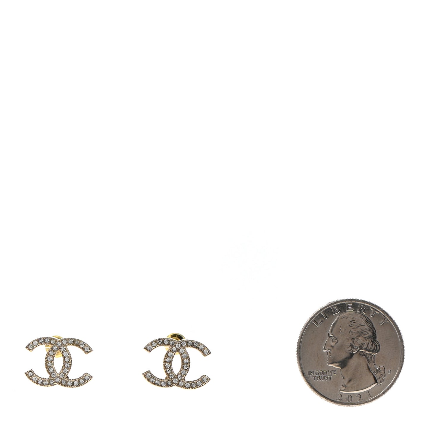 Crystal CC Earrings Gold