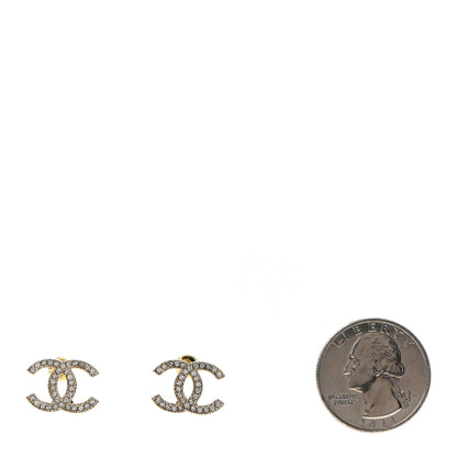 Chanel Crystal CC Earrings Gold 2 of 5