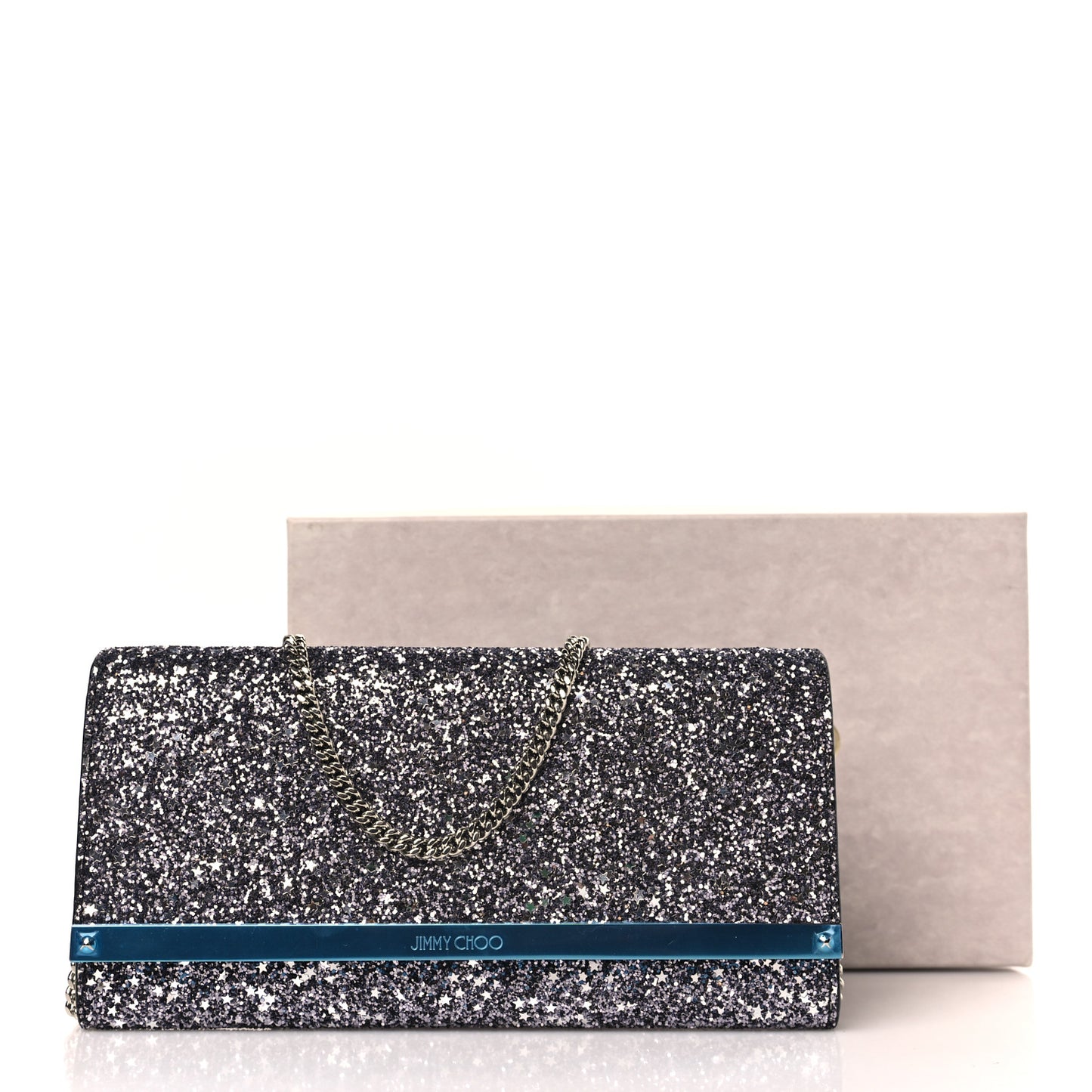 Glitter Milla Wallet on Chain Navy Mix