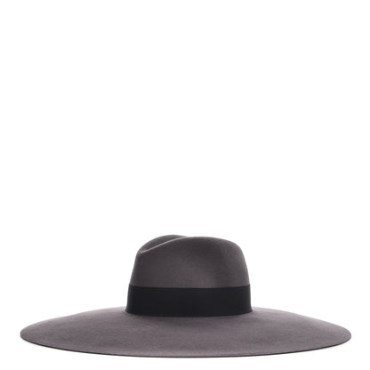 Saint Laurent Rabbit Fur Felt Wide Brim Hat 56 Gray 1 of 10