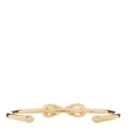Tiffany 18K Yellow Gold Diamond Infinity Cuff Bracelet 2 of 4