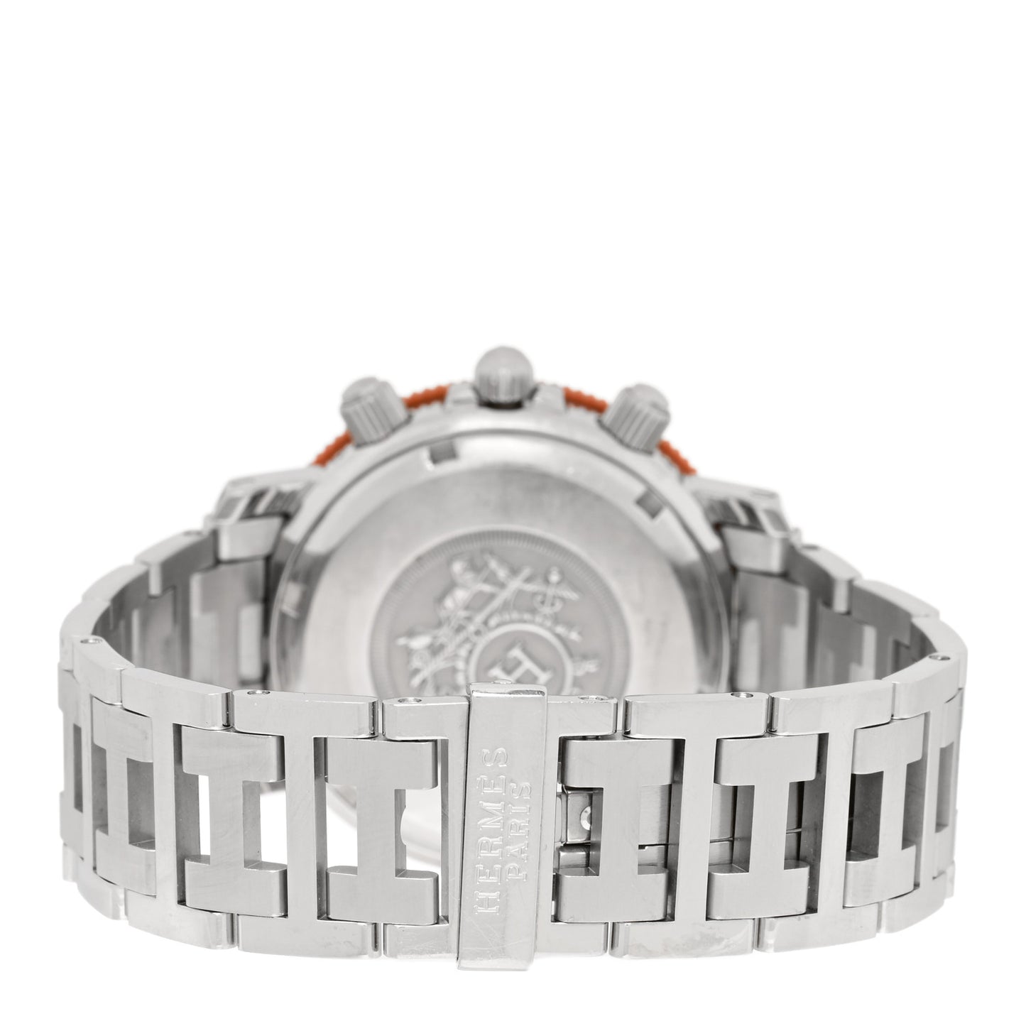 Stainless Steel 39mm Clipper Chronograph Quartz Watch Orange