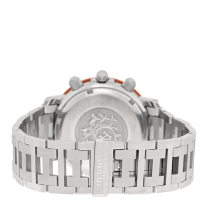 Hermes Stainless Steel 39mm Clipper Chronograph Quartz Watch Orange 3 of 5