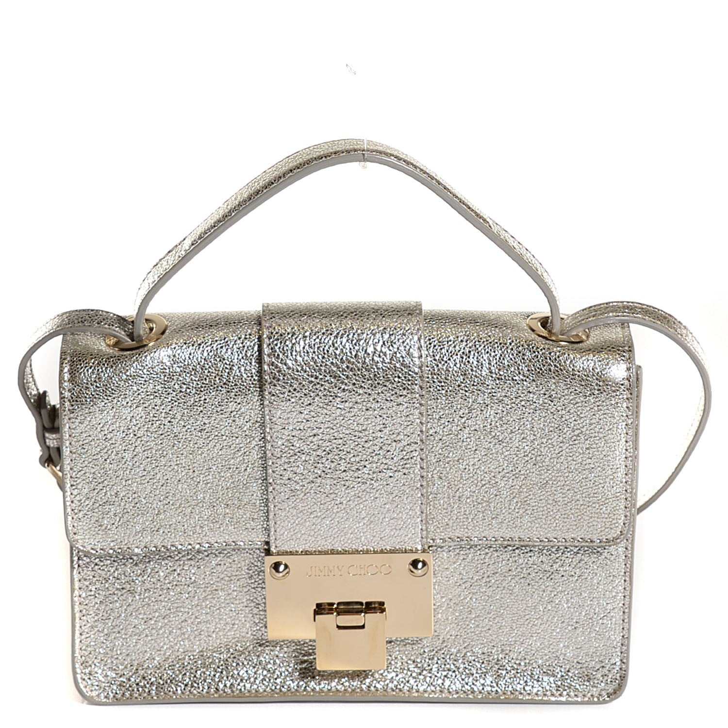 Jimmy Choo Glitter Calfskin Rebel Crossbody Champagne 1 of 7