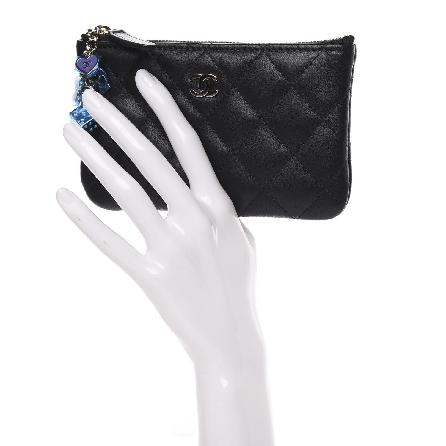Chanel Lambskin Quilted Small Casino Cosmetic Case Black 2 of 8