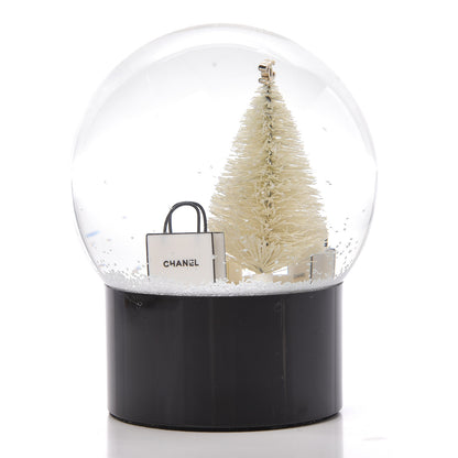 Chanel Glass Christmas Tree Shopping Bag Snow Globe 3 of 7