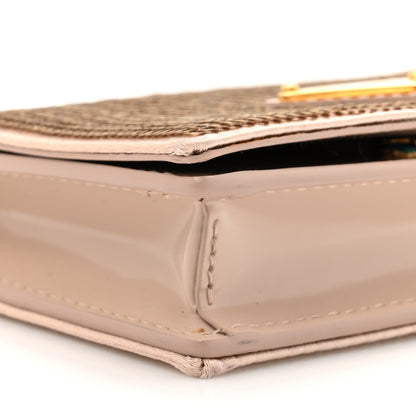 Prada Paillettes Sequin Metal Triangle Logo Card Holder With Strap Cammeo 10 of 11