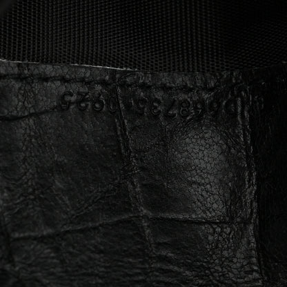 Saint Laurent Crocodile Embossed Calfskin Cassandre Credit Card Wallet Black 6 of 7