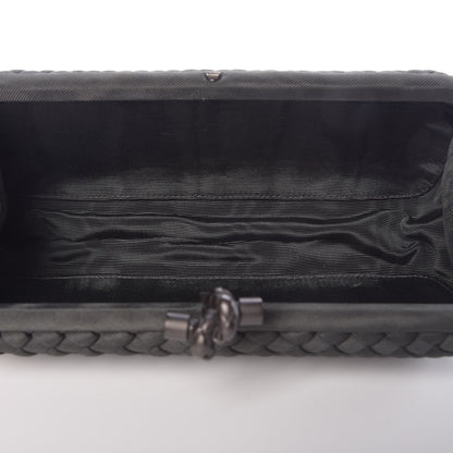 Bottega Veneta Silk Faille Intrecciato Knot Clutch Grey 5 of 6