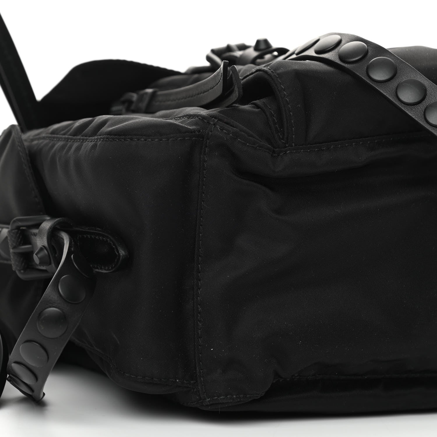 Prada Nylon New Vela Studded Messenger Bag Black 9 of 10