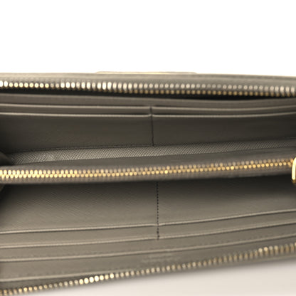 Prada Saffiano Triangle Half Zip Wallet Pomice 5 of 10