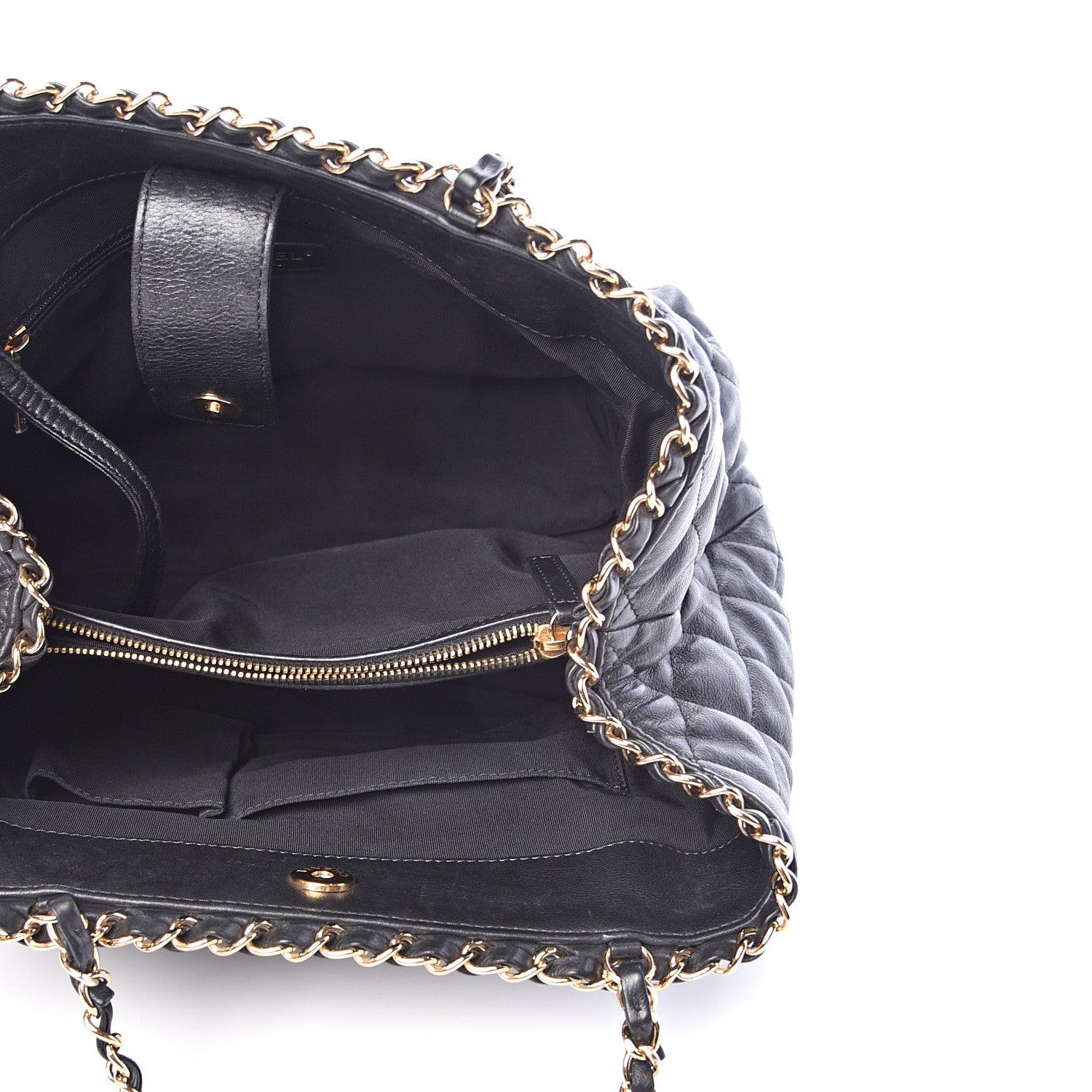 Chanel Calfskin Quilted Small Chain Me Tote Black 4 of 9