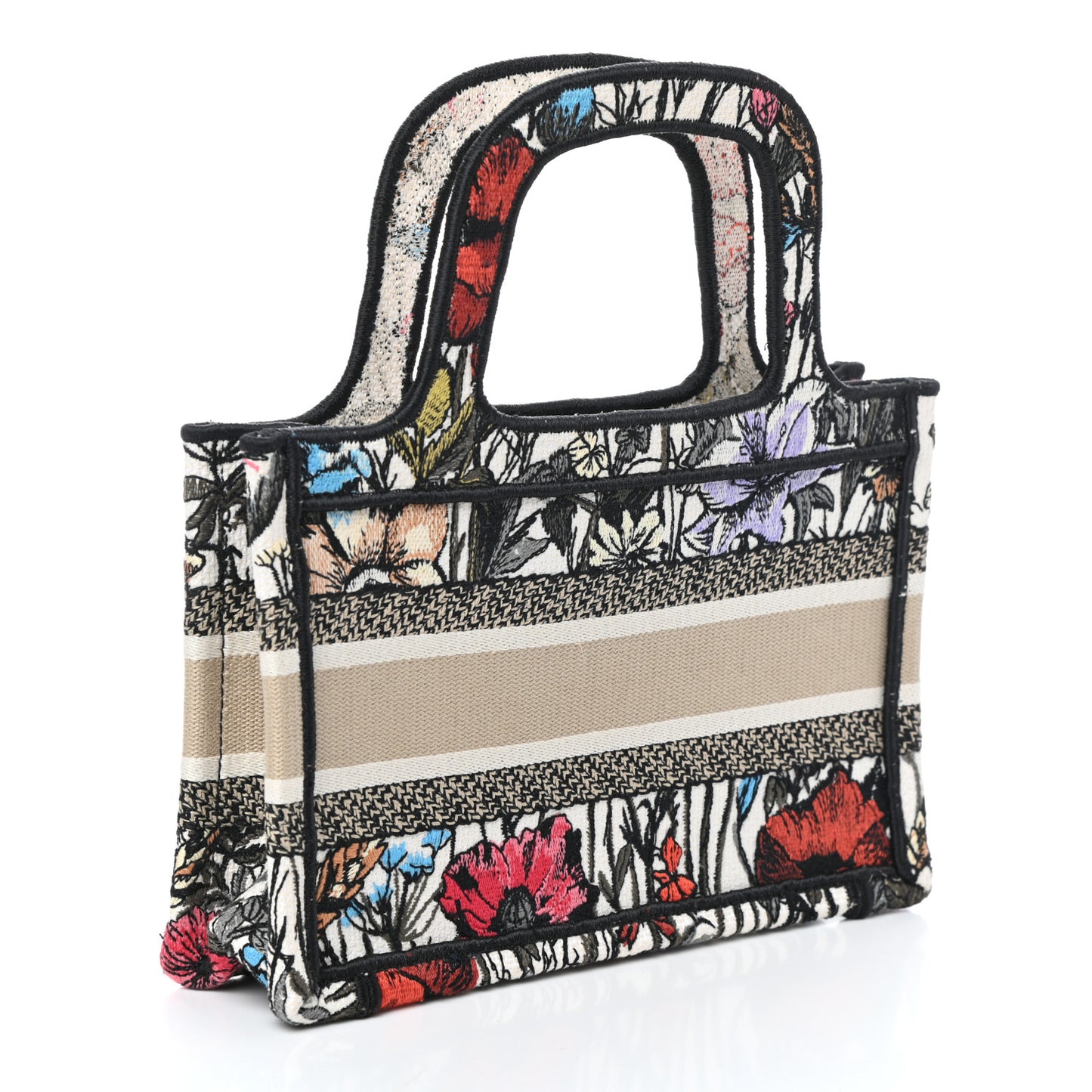 Canvas Embroidered Mille Fleurs Mini Book Tote Multicolor