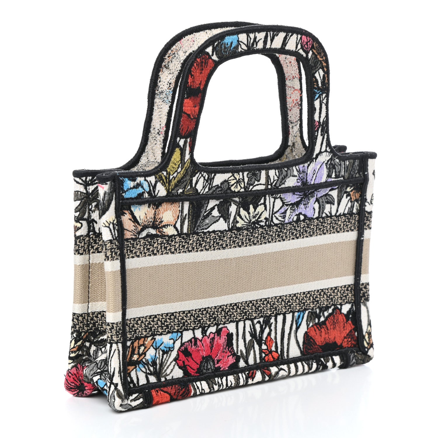 Christian Dior Canvas Embroidered Mille Fleurs Mini Book Tote Multicolor 3 of 8
