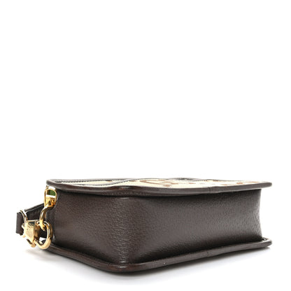 Gucci Monogram Jumbo GG Textured Dollar Calfskin Web Mini Crossbody Bag Camel Ebony New Acero 4 of 8