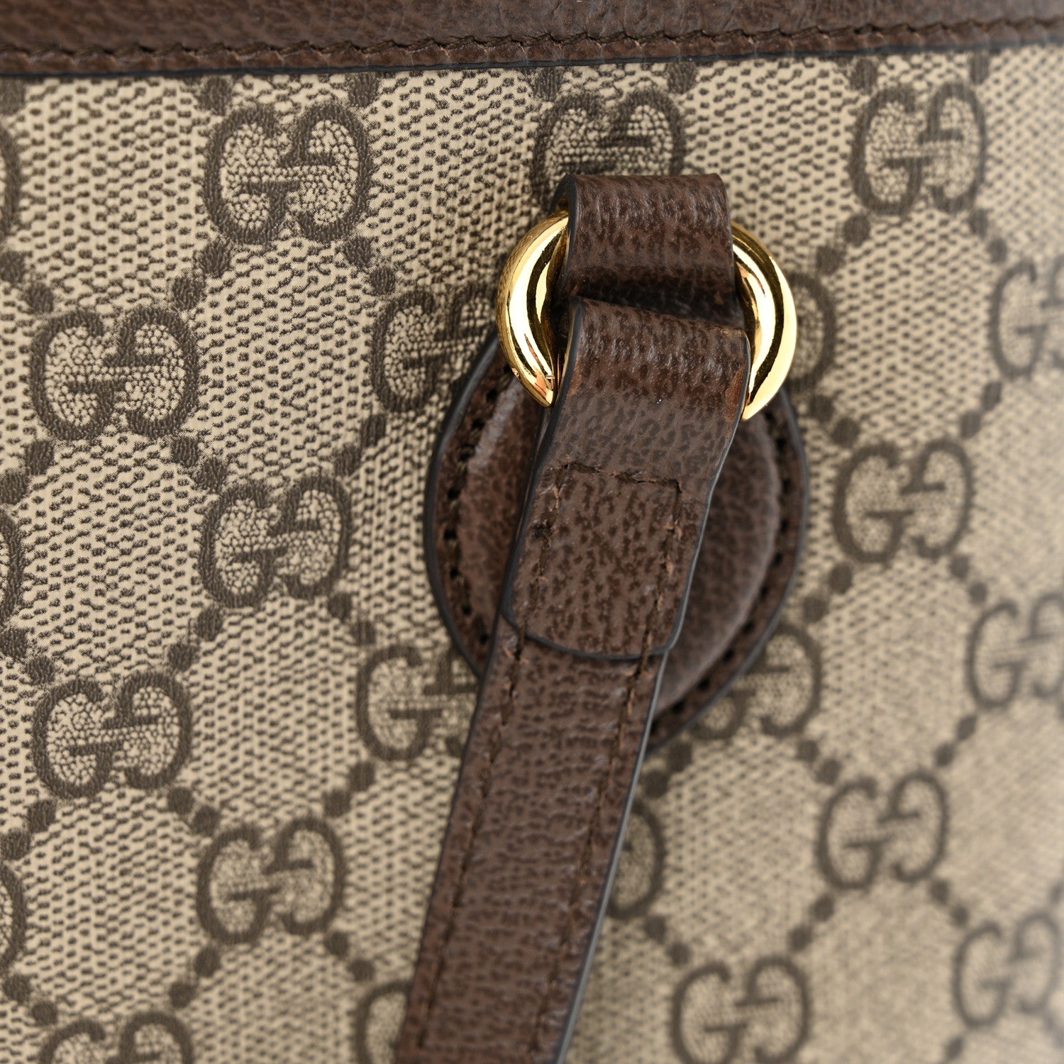 Gucci GG Supreme Monogram Textured Calfskin Small Ophidia Shoulder Tote Bag Beige Ebony New Acero 16 of 16