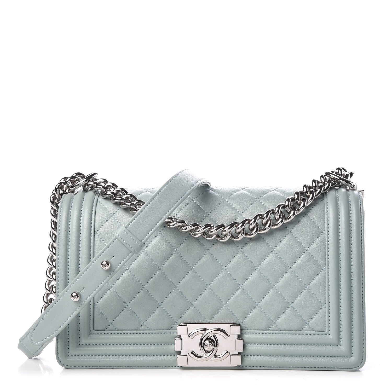 Chanel Calfskin Quilted Medium Boy Flap Light Green 1 of 7