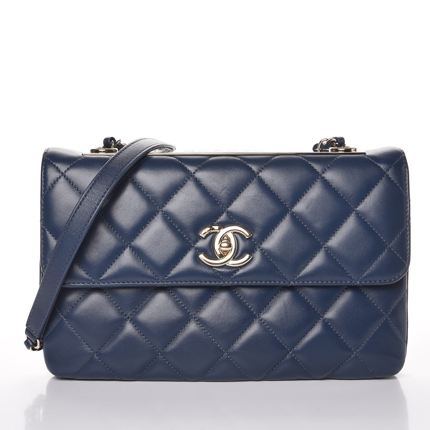 Chanel Lambskin Quilted Medium Trendy CC Flap Navy Blue 1 of 8