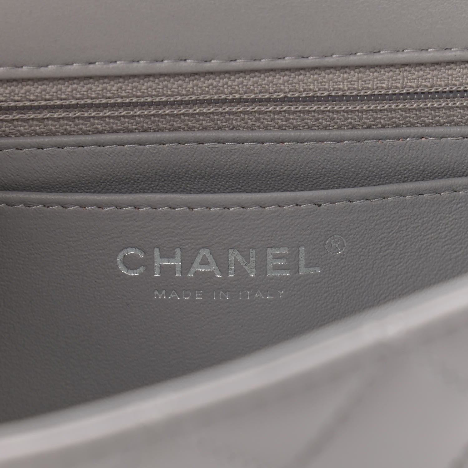 Chanel Lambskin Quilted Mini Rectangular Flap Grey 6 of 12